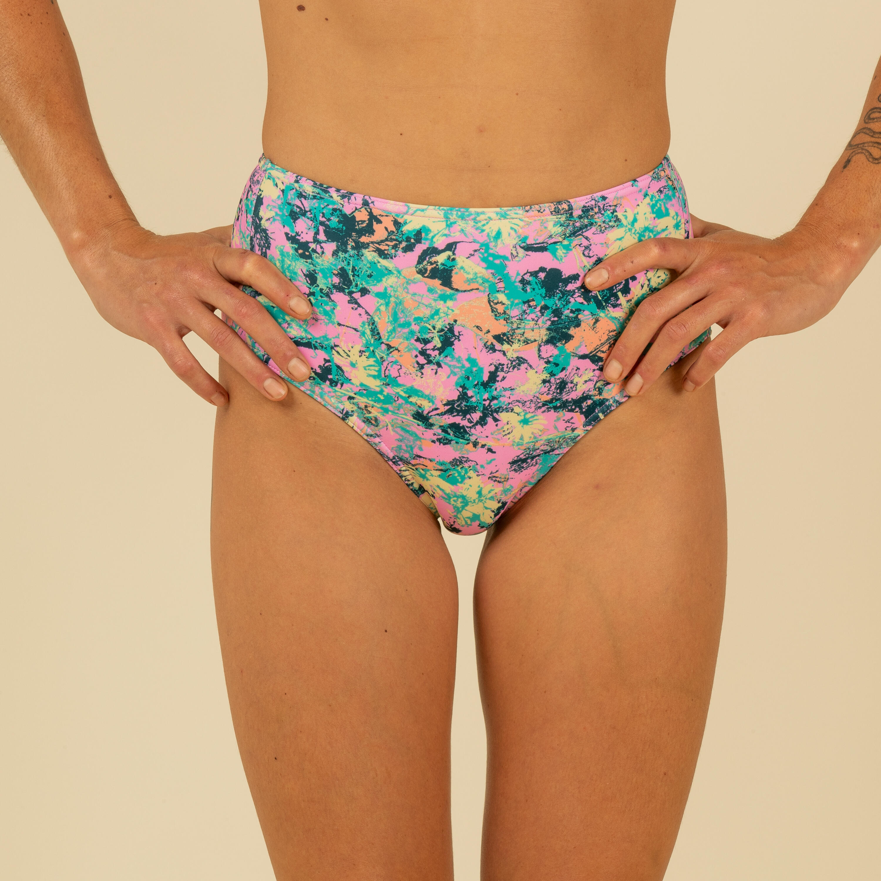 OLAIAN Bikini-Hose Damen Surfen hohe Taille Romi Punky Pink 36