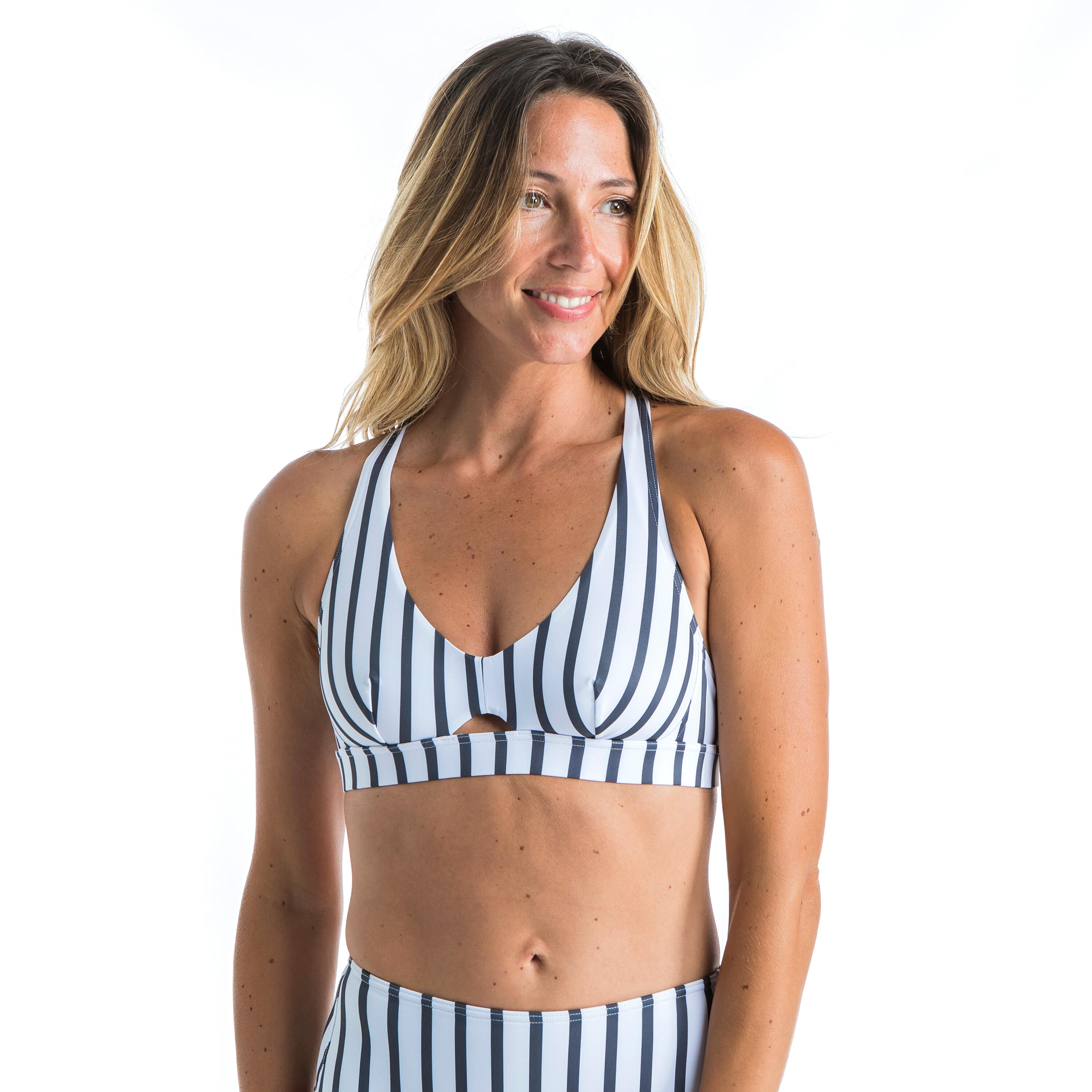 OLAIAN Bikini-Oberteil Damen Bustier Agatha verstellbar weiss/grau 70 B