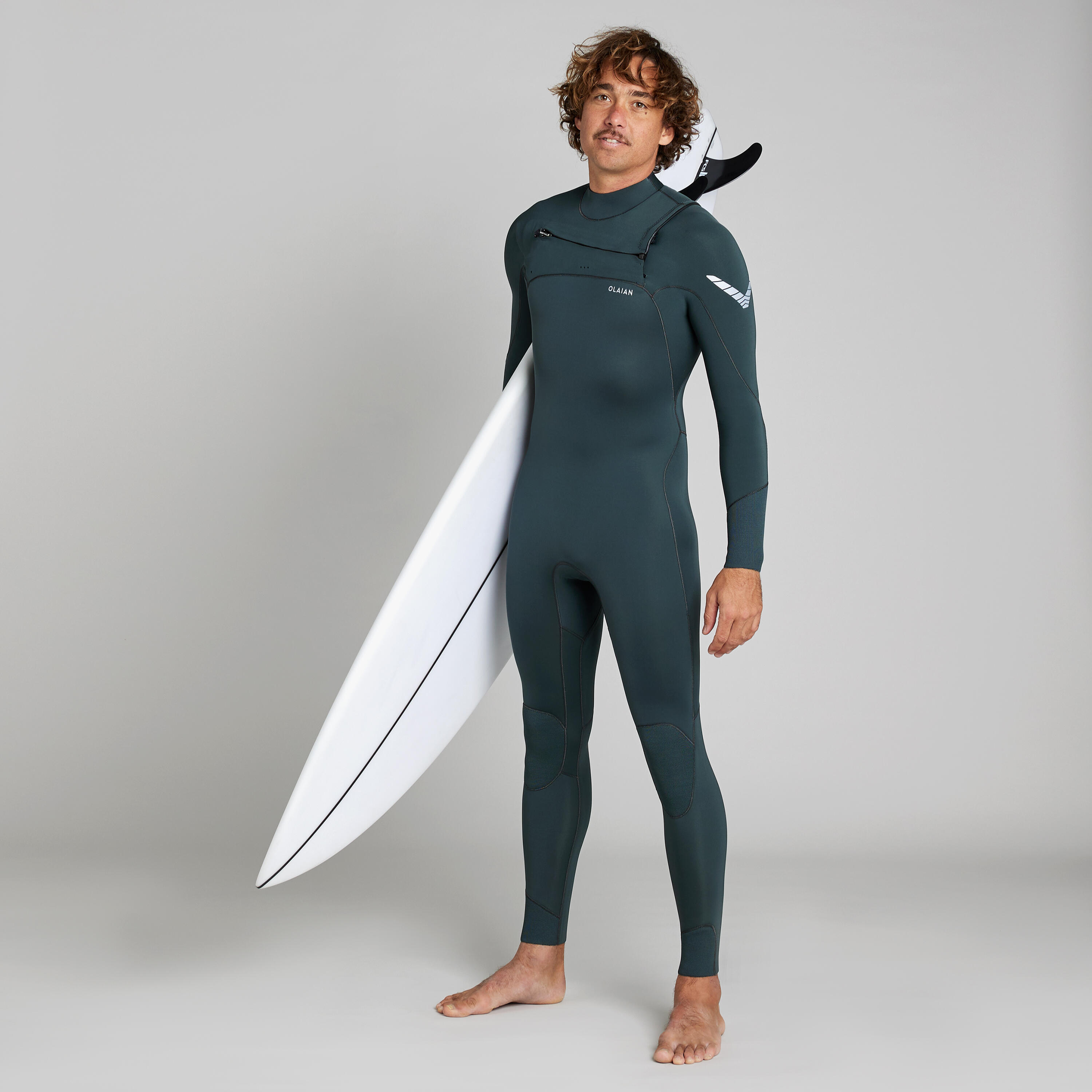 OLAIAN Neoprenanzug Surfen Herren 3/2 mm - 900 dunkelgrün L
