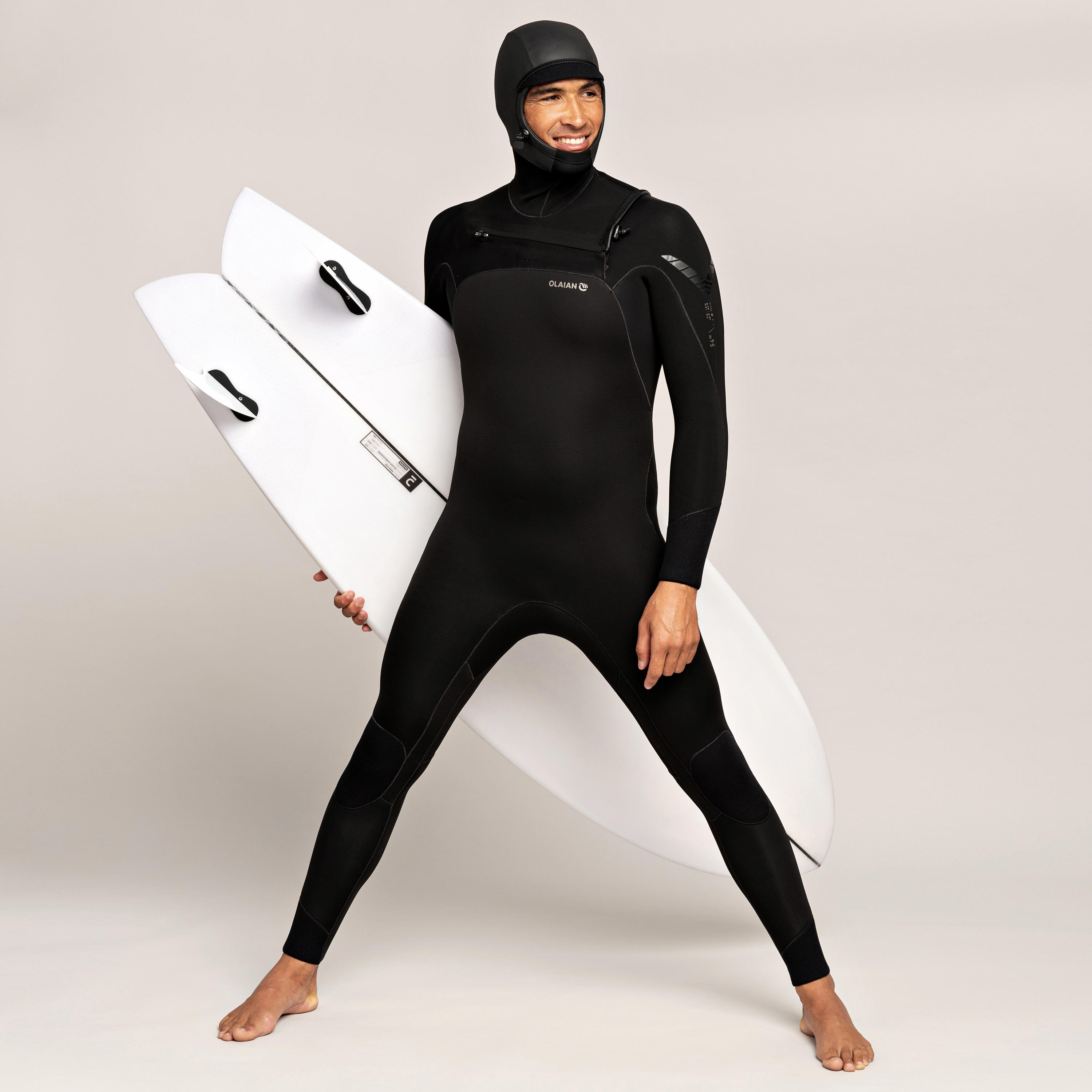 OLAIAN Neoprenanzug Surfen Herren 5/4 mm - 900 mit Kopfhaube L