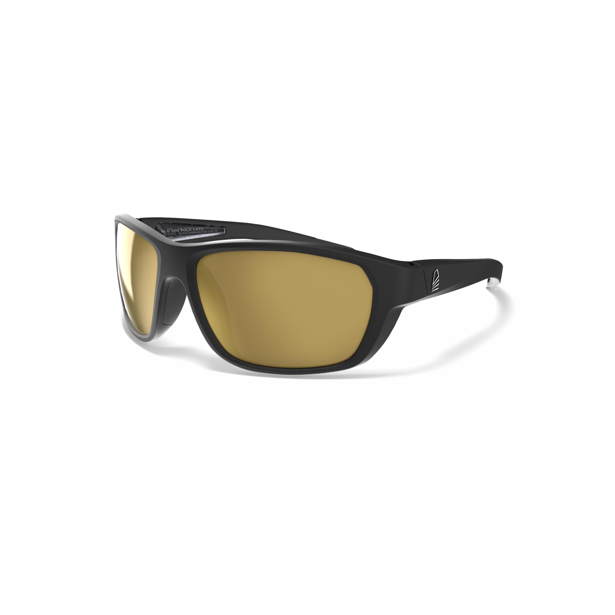 TRIBORD Sonnenbrille Segeln Damen/Herren S polarisierend schwimmfähig - 500 schwarz/gold EINHEITSGRÖSSE