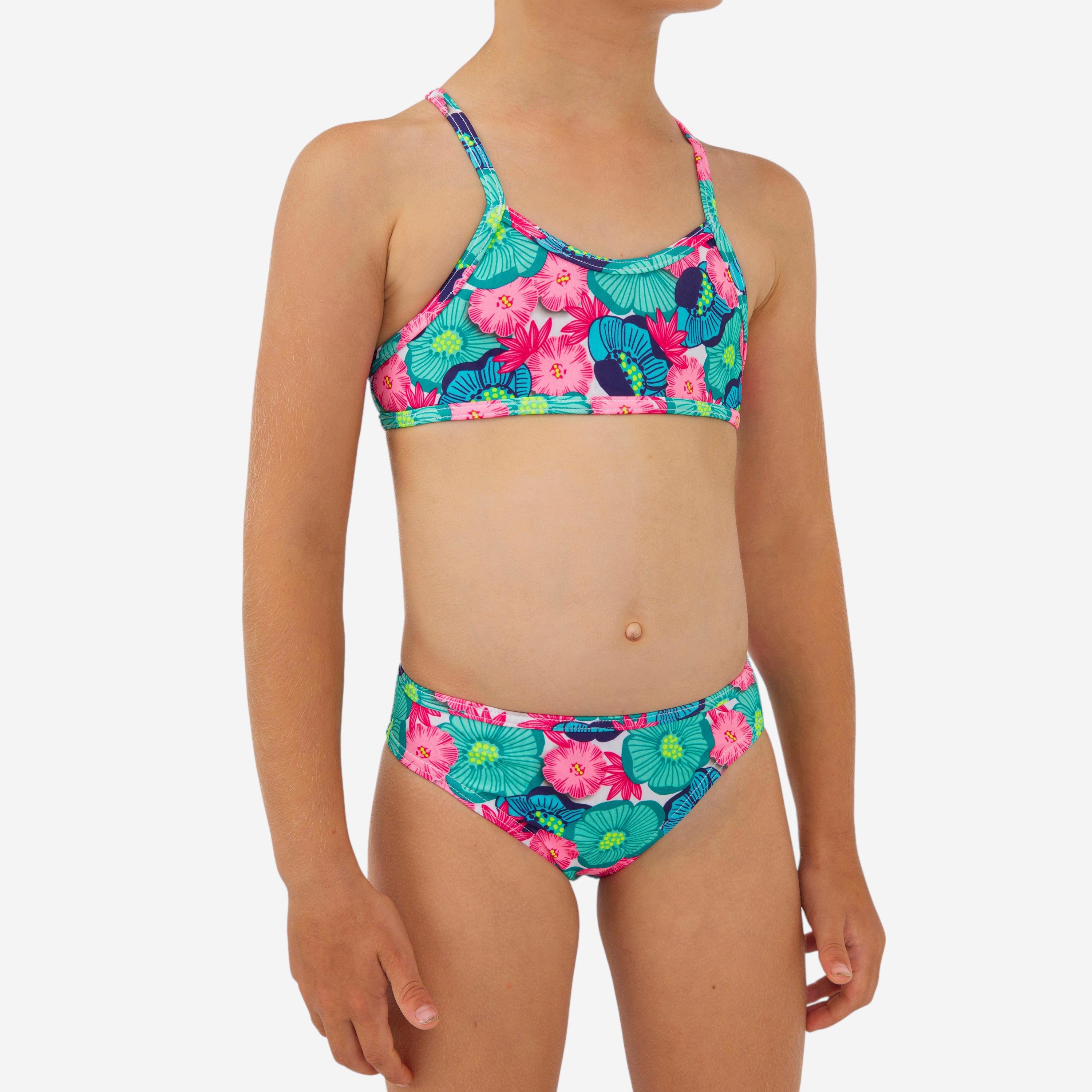 OLAIAN Bikini-Set MÃ¤dchen 100 Boni Naka grÃ¼n/pink 103-112cm 4-5J