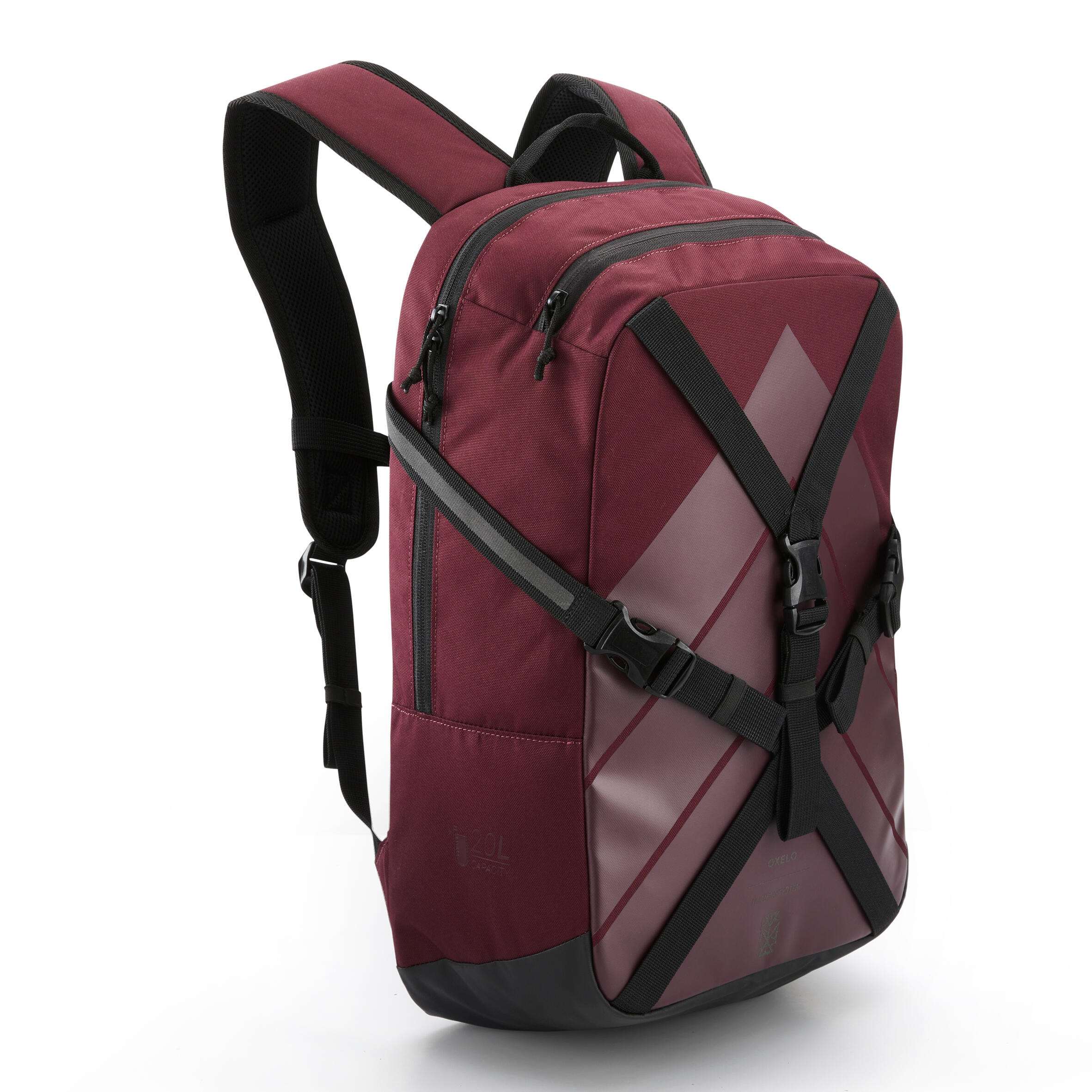 OXELO Inliner-Rucksack BP100 20 Liter bordeaux EINHEITSGRÖSSE