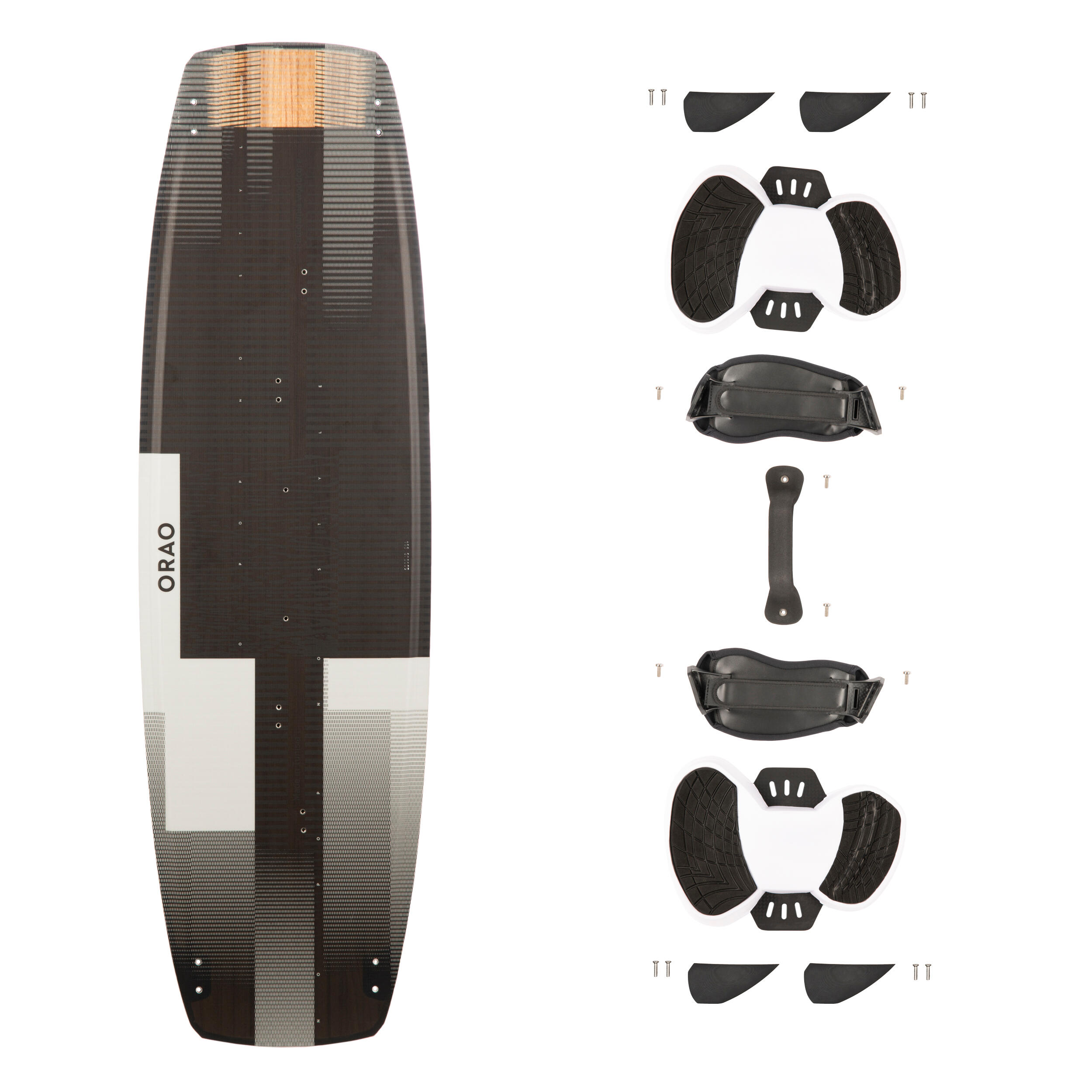 ORAO Kitesurfboard Twintip Carbon 138 × 41 cm inkl. Pads und Straps - TT500 EINHEITSGRÖSSE